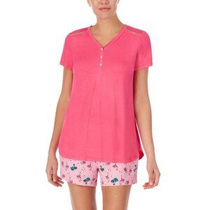 Cuddl Duds Women's Pajama Set Size Large Pink Birds of Paradise Flamingo Print